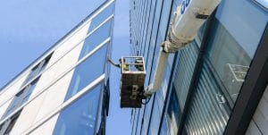 MEWP cherry picker window cleaning services UK - commercial window cleaning