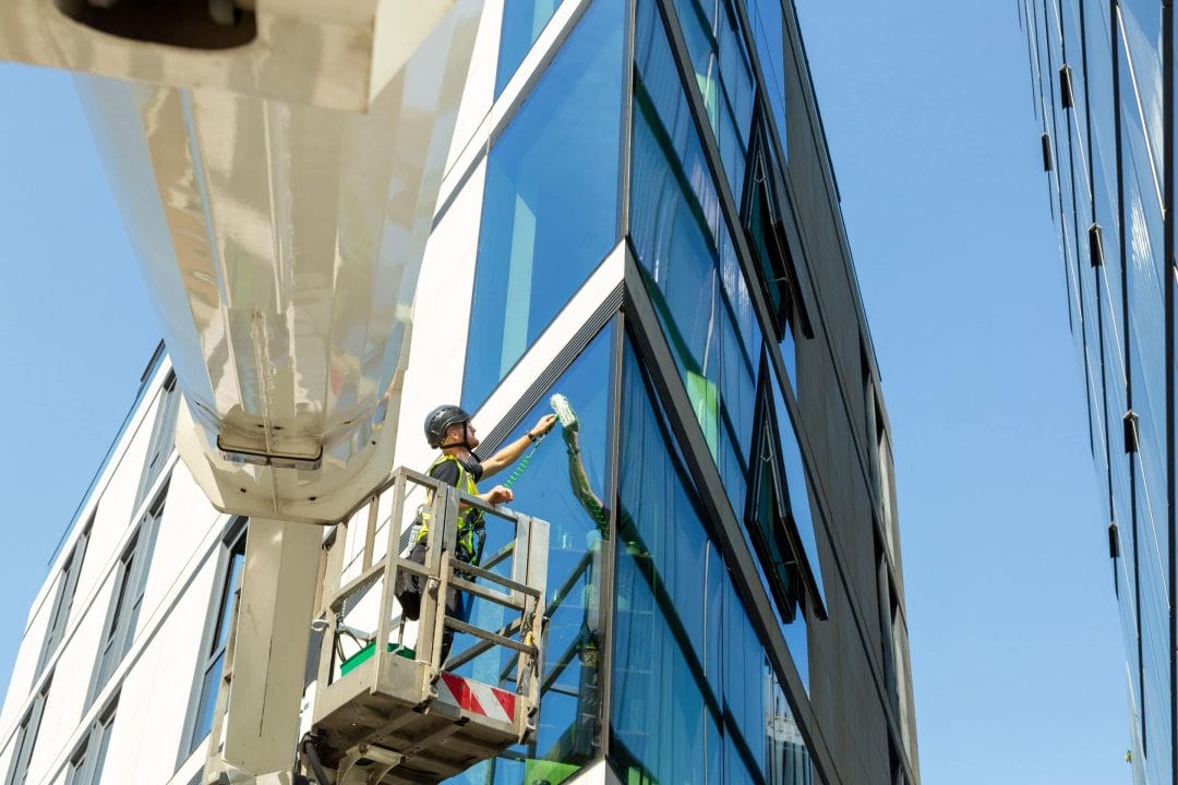 cherry picker window cleaning company london - commercial window cleaning